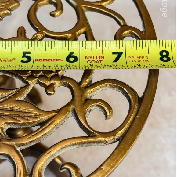 Vintage Brass Planter Stand with Squirrel - Picture 6 of 6